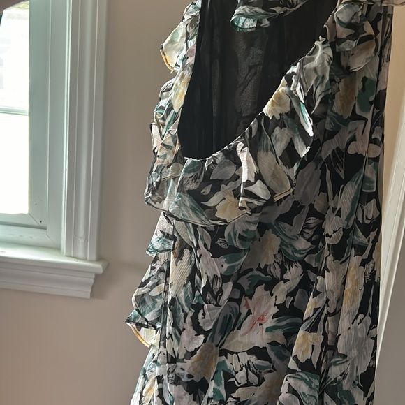 Floral Cutout Wedding Guest Dress - Black with accent colors / S - Picture 6 of 6